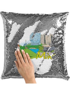 LIT Decorative Throw Minsk Sequin Pillow White 16 x 16inch  - Image 2