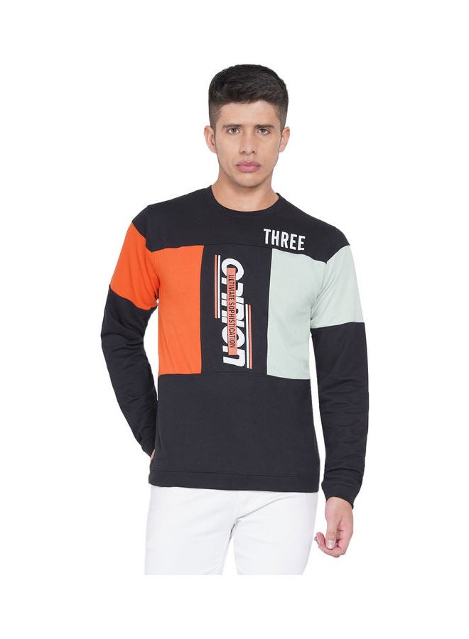 لورين سميث كنزة فضفاضة جرافيك أسود/ برتقالي/ رمادي - Image 1