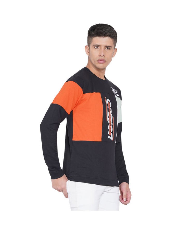 لورين سميث كنزة فضفاضة جرافيك أسود/ برتقالي/ رمادي - Image 3