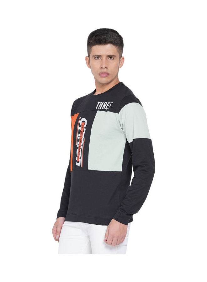 لورين سميث كنزة فضفاضة جرافيك أسود/ برتقالي/ رمادي - Image 4