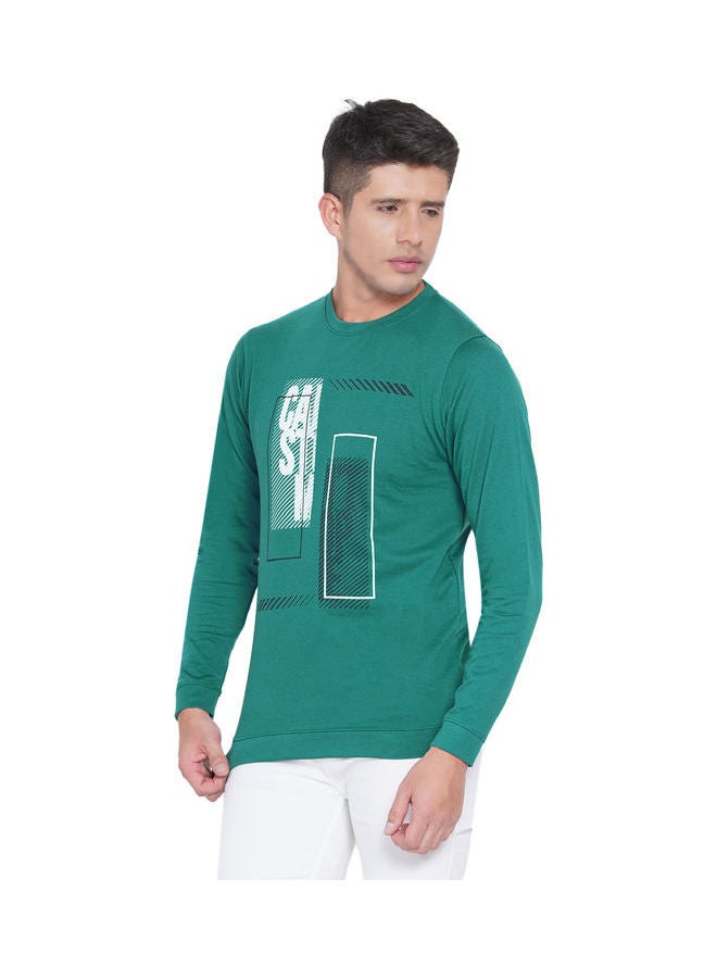 لورين سميث كنزة فضفاضة جرافيك أزرق مخضر - Image 4