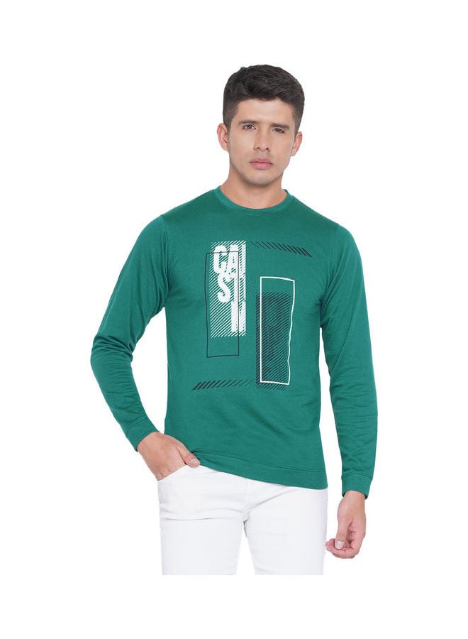 لورين سميث كنزة فضفاضة جرافيك أزرق مخضر - Image 1