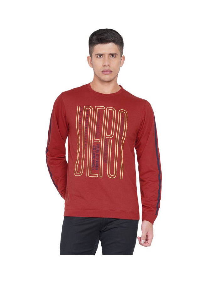 لورين سميث كنزة فضفاضة جرافيك خمري - Image 1