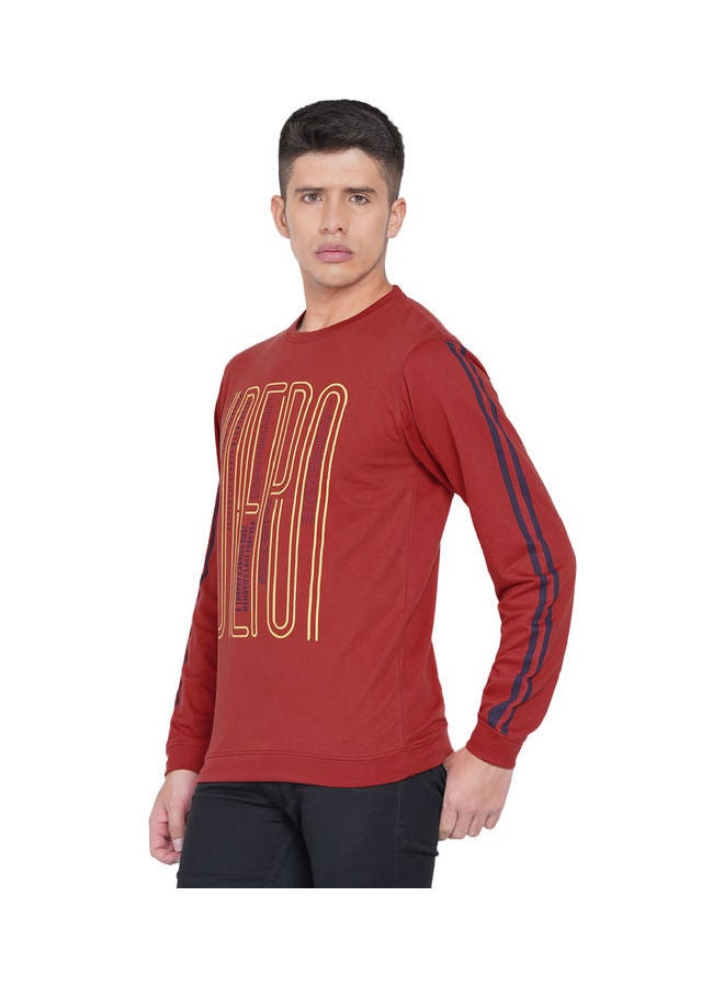 لورين سميث كنزة فضفاضة جرافيك خمري - Image 4