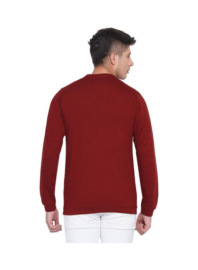 لورين سميث كنزة فضفاضة جرافيك أحمر داكن - Image 2