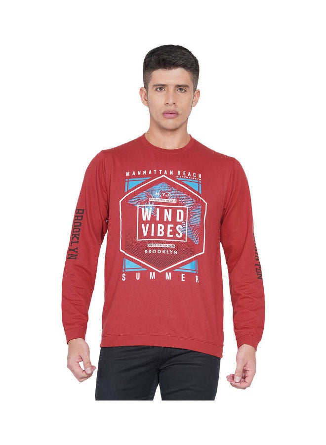 لورين سميث كنزة فضفاضة جرافيك خمري - Image 1