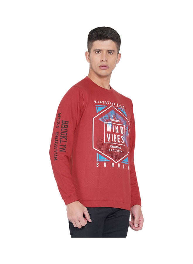 لورين سميث كنزة فضفاضة جرافيك خمري - Image 3