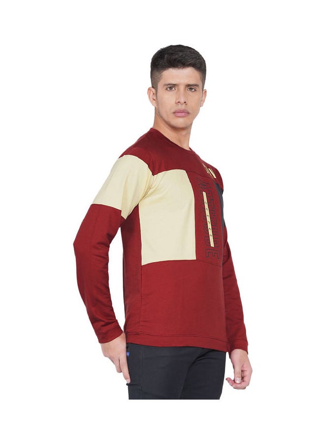 لورين سميث كنزة فضفاضة جرافيك مارون/ أوف وايت/ أسود - Image 3