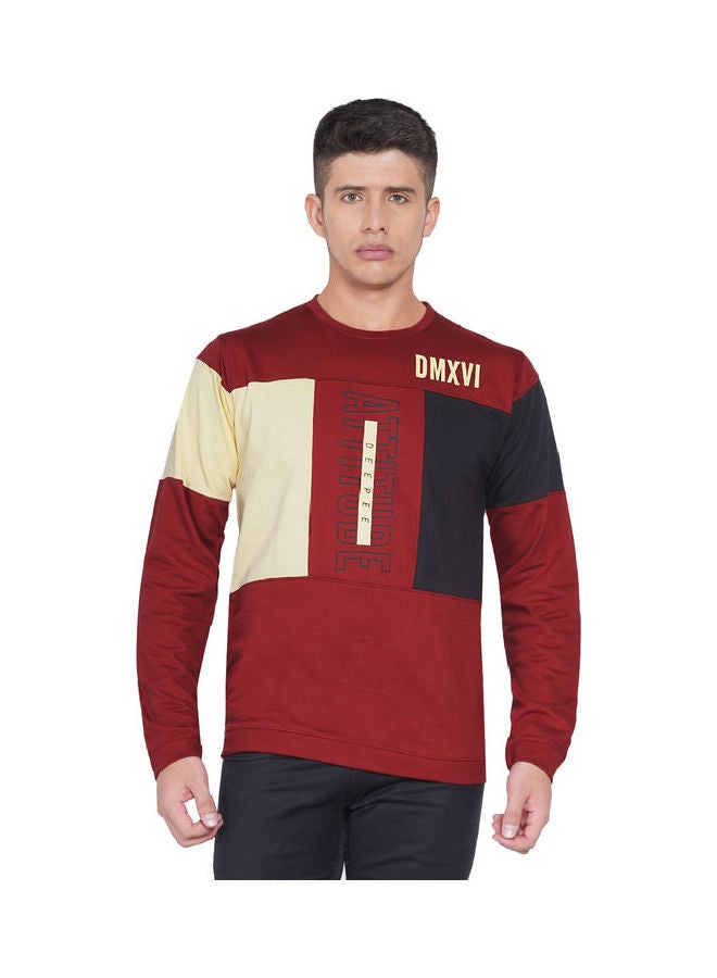 لورين سميث كنزة فضفاضة جرافيك مارون/ أوف وايت/ أسود - Image 1