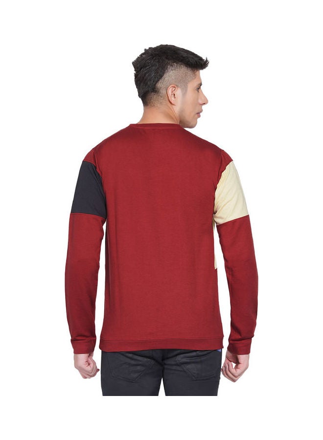 لورين سميث كنزة فضفاضة جرافيك مارون/ أوف وايت/ أسود - Image 2