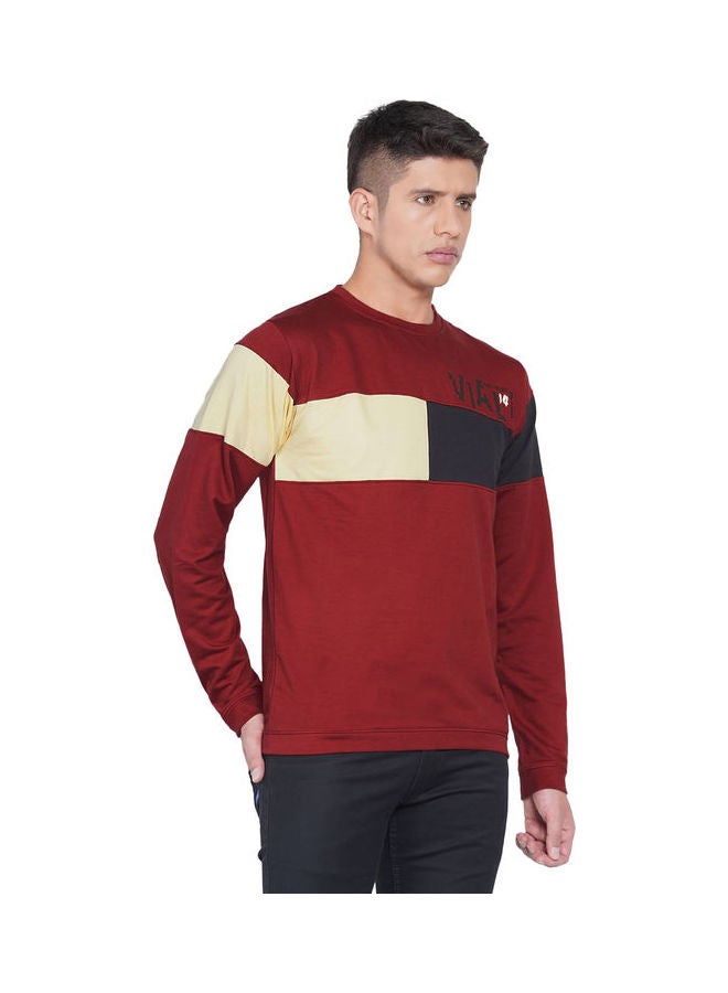 لورين سميث كنزة فضفاضة جرافيك مارون/ أوف وايت/ أسود - Image 3