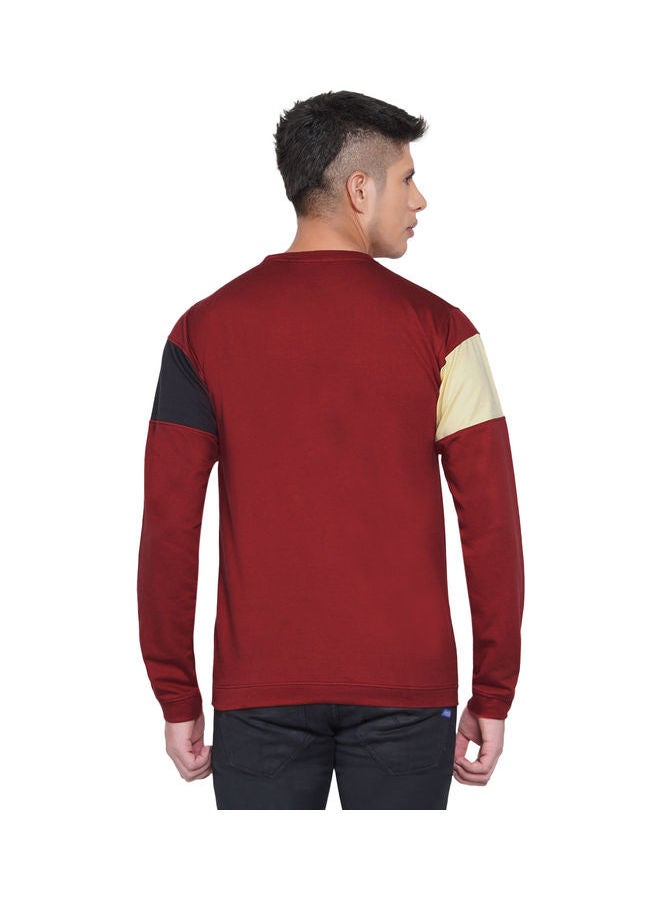 لورين سميث كنزة فضفاضة جرافيك مارون/ أوف وايت/ أسود - Image 2