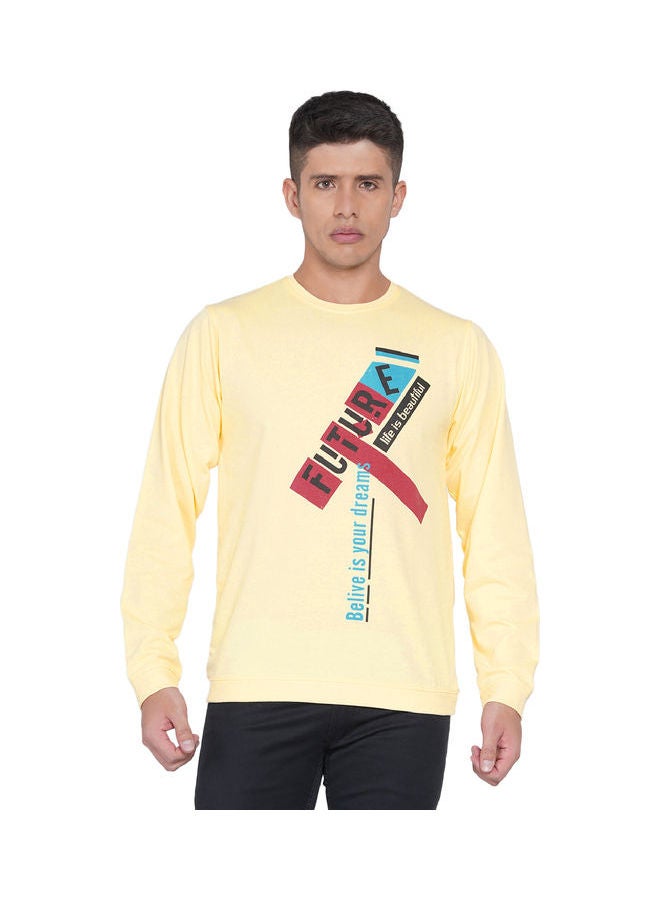 لورين سميث كنزة فضفاضة جرافيك أصفر - Image 1