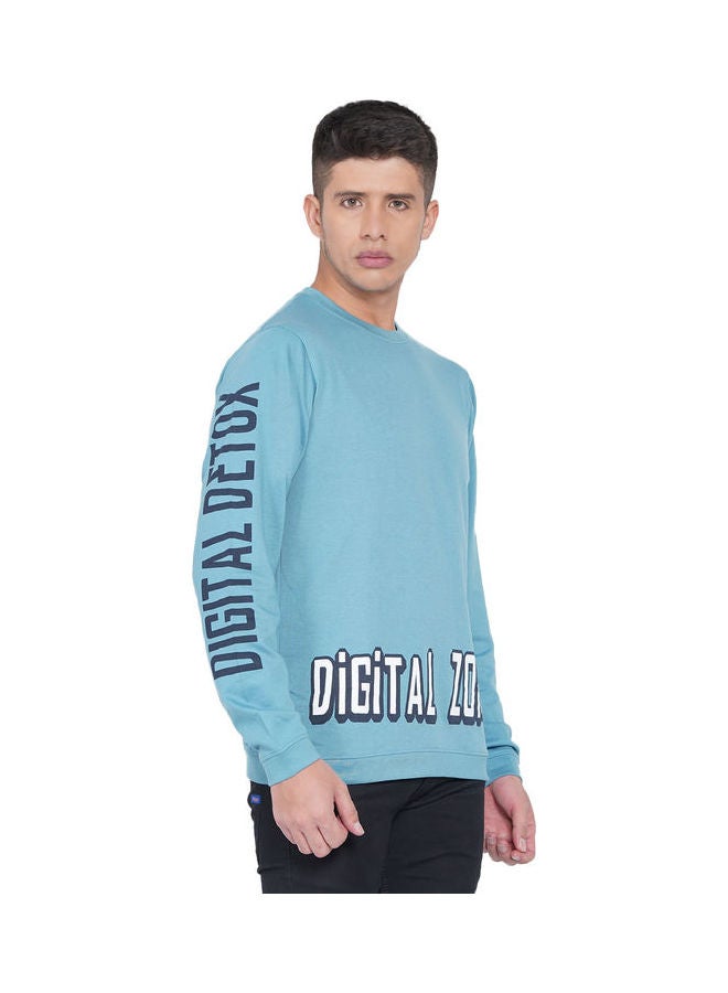 LAUREN Smith Graphic Printed Sweatshirt Light Teal - Image 3