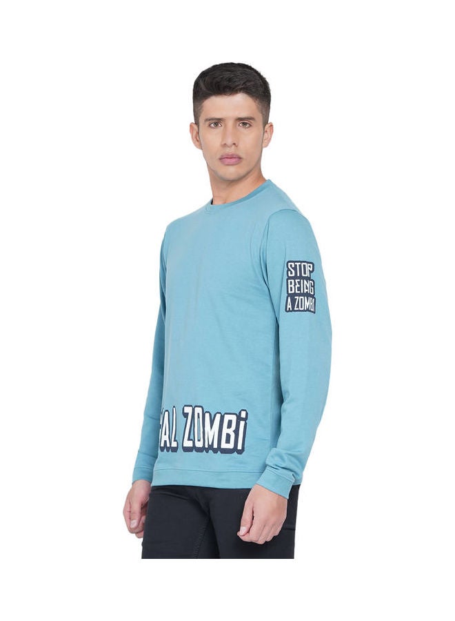 LAUREN Smith Graphic Printed Sweatshirt Light Teal - Image 4