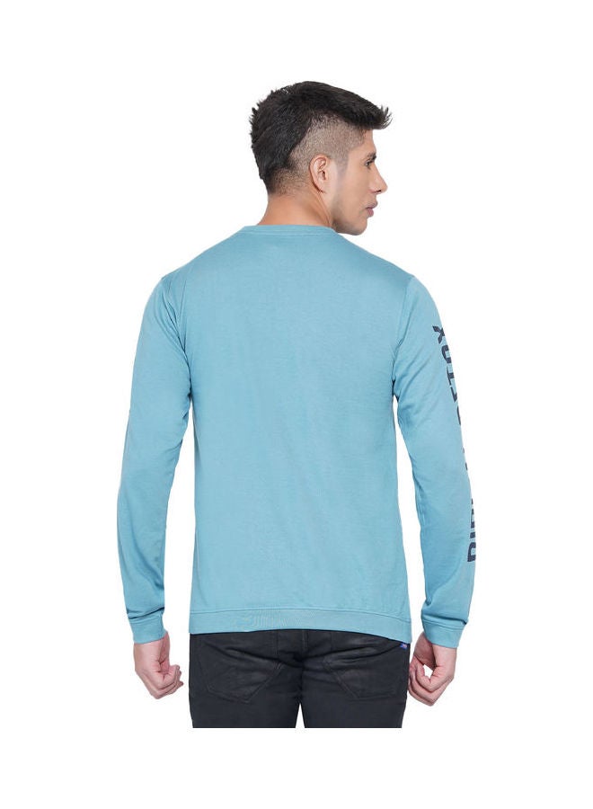 LAUREN Smith Graphic Printed Sweatshirt Light Teal - Image 2