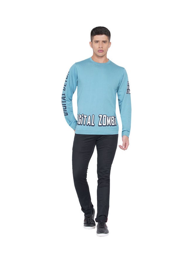 LAUREN Smith Graphic Printed Sweatshirt Light Teal - Image 5