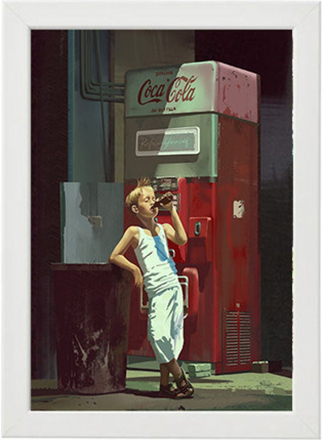 MEC Cocacola Illustration Wall Art Frame Poster White 21x30cm - Image 1