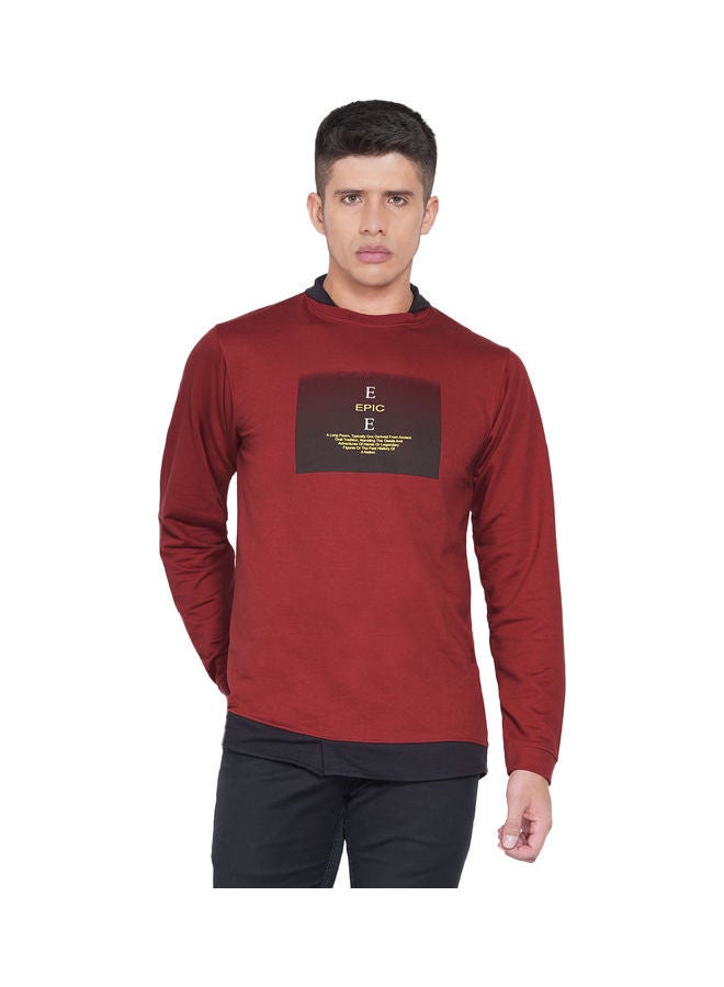 لورين سميث كنزة فضفاضة جرافيك خمري/أسود - Image 1