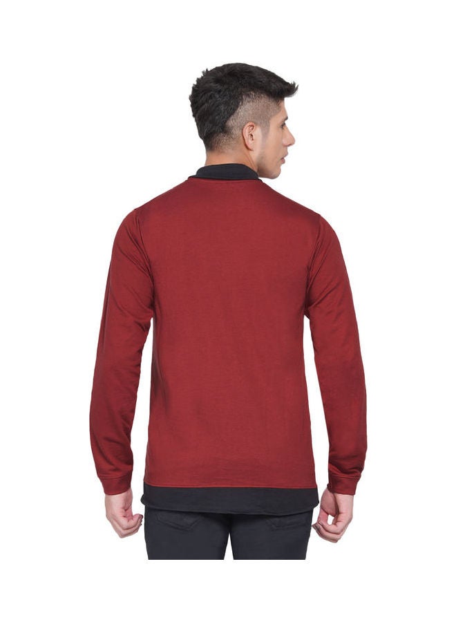 لورين سميث كنزة فضفاضة جرافيك خمري/أسود - Image 2