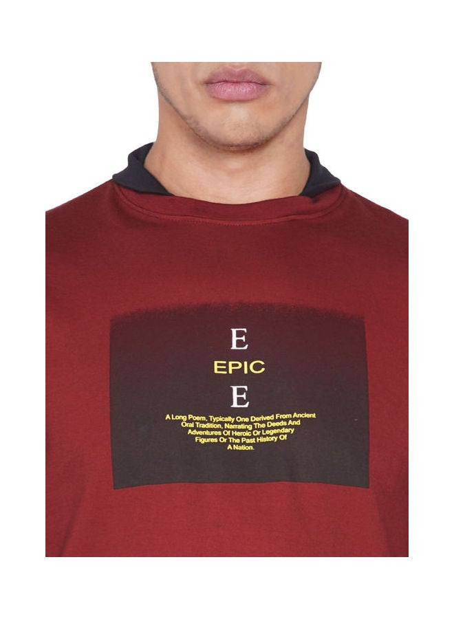 لورين سميث كنزة فضفاضة جرافيك خمري/أسود - Image 5