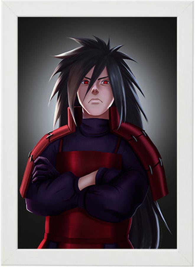 MEC Madara Uchiha From Naruto Wall Art Frame Poster White 21x30cm - Image 1