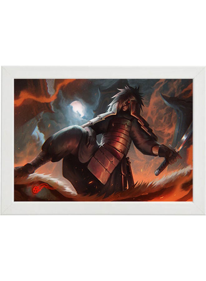 إم إي سي لوحة فنية بإطار ورسمة شخصية مادارا يوشيها من مسلسل "Naruto" أبيض 21x30سم - Image 1