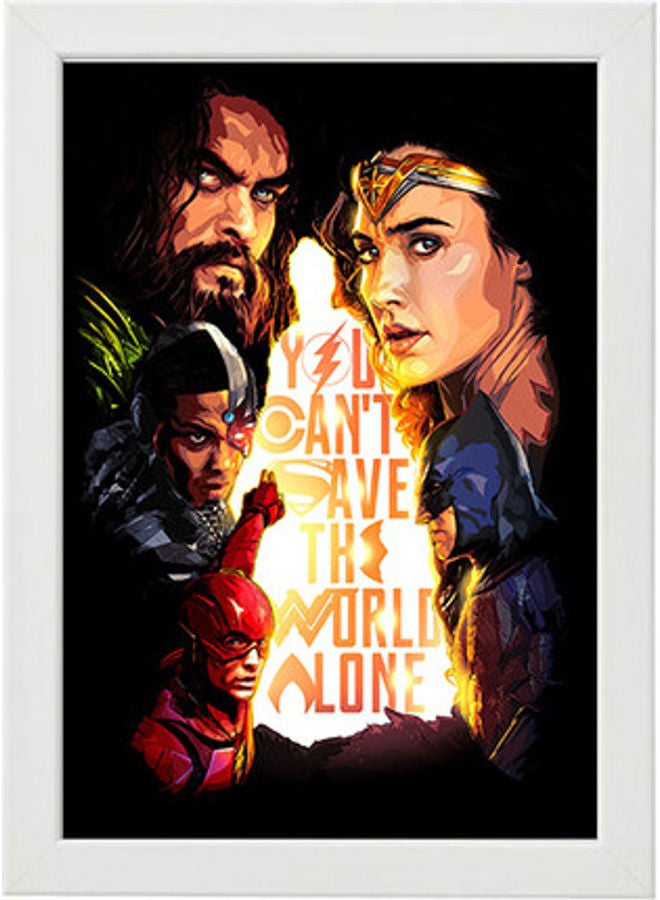 MEC You Can'T Save The World Alone Avengers Wall Art Frame Poster White 21x30cm - Image 1