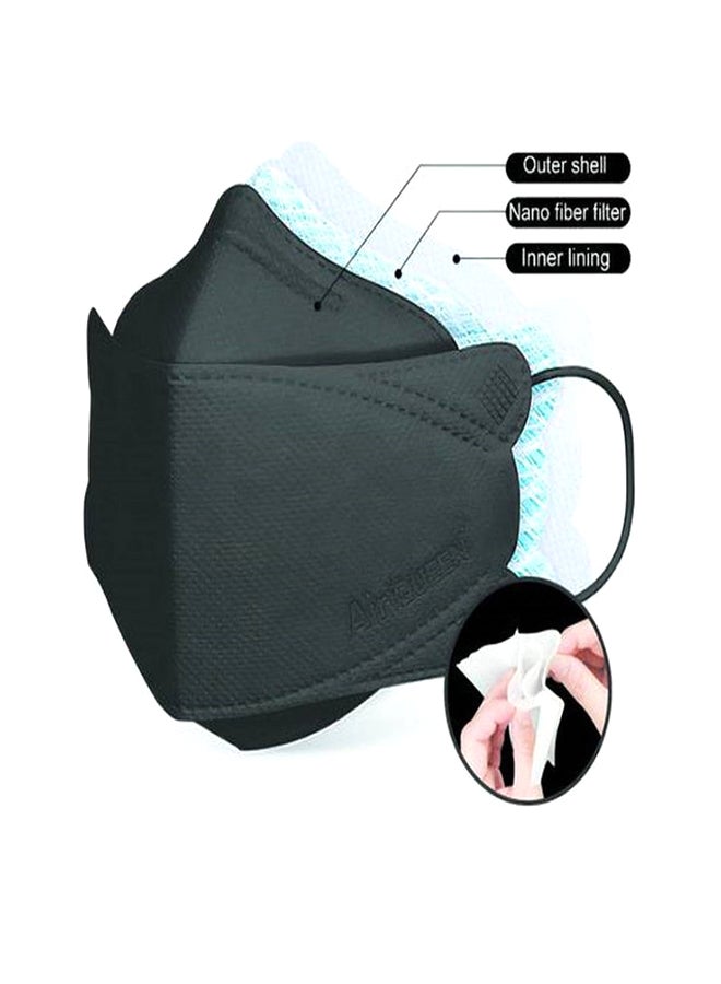 Air QUEEN - (1-Piece) Disposable Black Nanofiber Filter Face Mask For Adults - Image 1