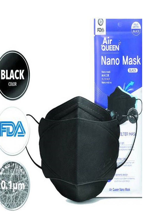 Air QUEEN - (1-Piece) Disposable Black Nanofiber Filter Face Mask For Adults - Image 1