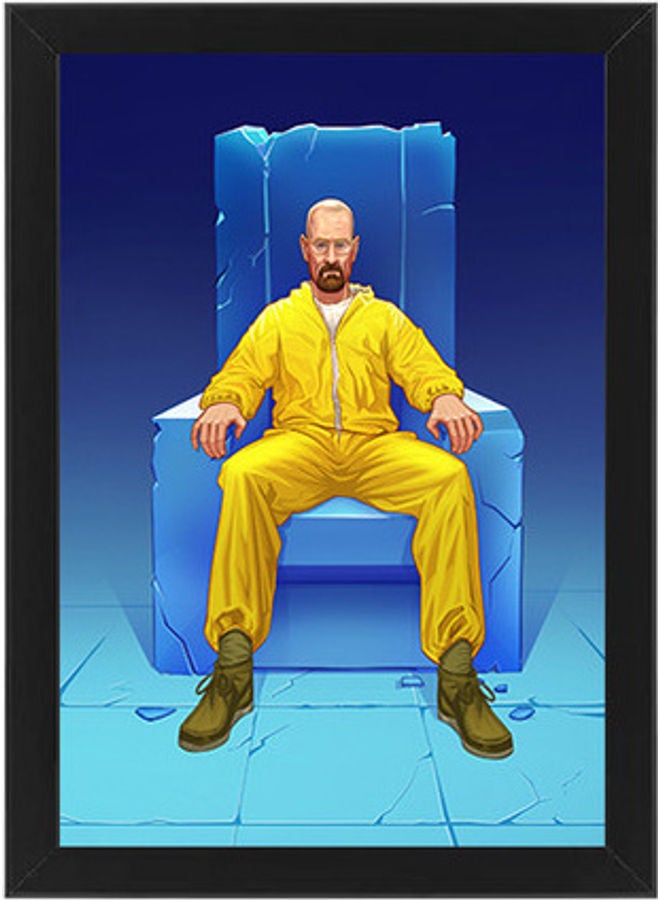 MEC Walter White Sitting On Ice Chair Breaking Bad Wall Art Frame Poster Black 21x30cm  - Image 1