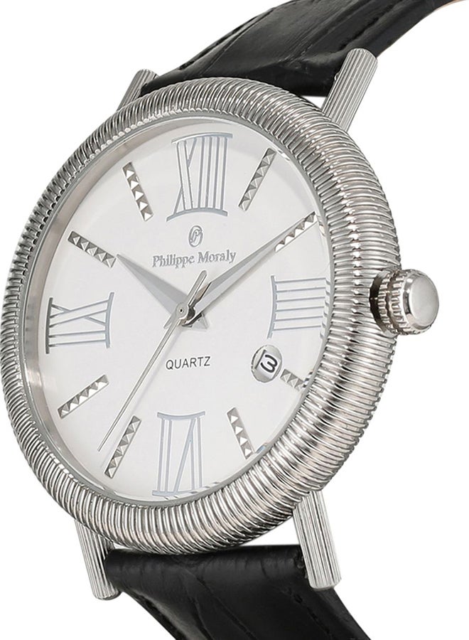 فيليب مورالي السويسرية طقم ساعة يد دائرية بعقارب مع قلم طراز L1371BPV1050WB men  - Image 3