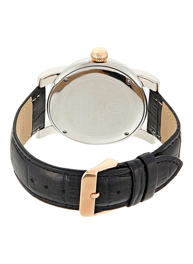 Philippe Moraly of Switzerland - men Analog Round Wrist Watch And Pen Set L1463BPV1470WB - Image 1