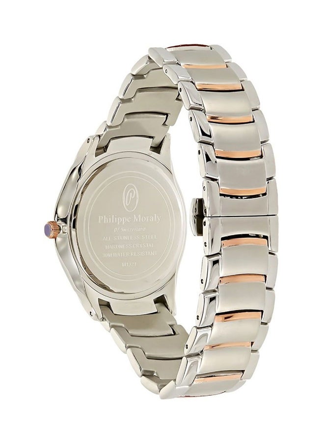 فيليب مورالي السويسرية طقم ساعة يد دائرية بعقارب مع قلم طراز M1321BPV1010W men  - Image 2
