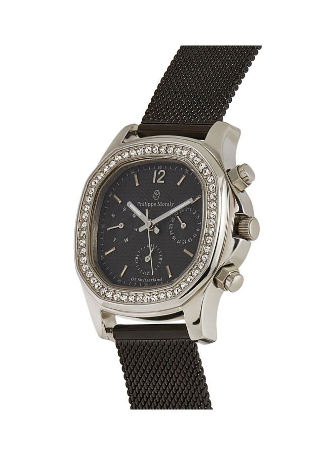فيليب مورالي السويسرية طقم ساعة يد مربعة وقلم بعقارب طراز LS1152BPV1050WB للنساء  - Image 3