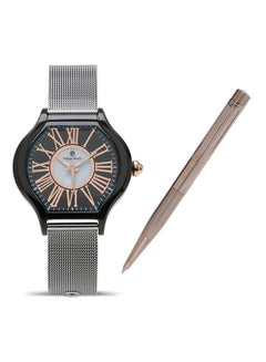 Women's Analog Asymmetrical Wrist Watch And Pen Set M1612BPV1010Y
