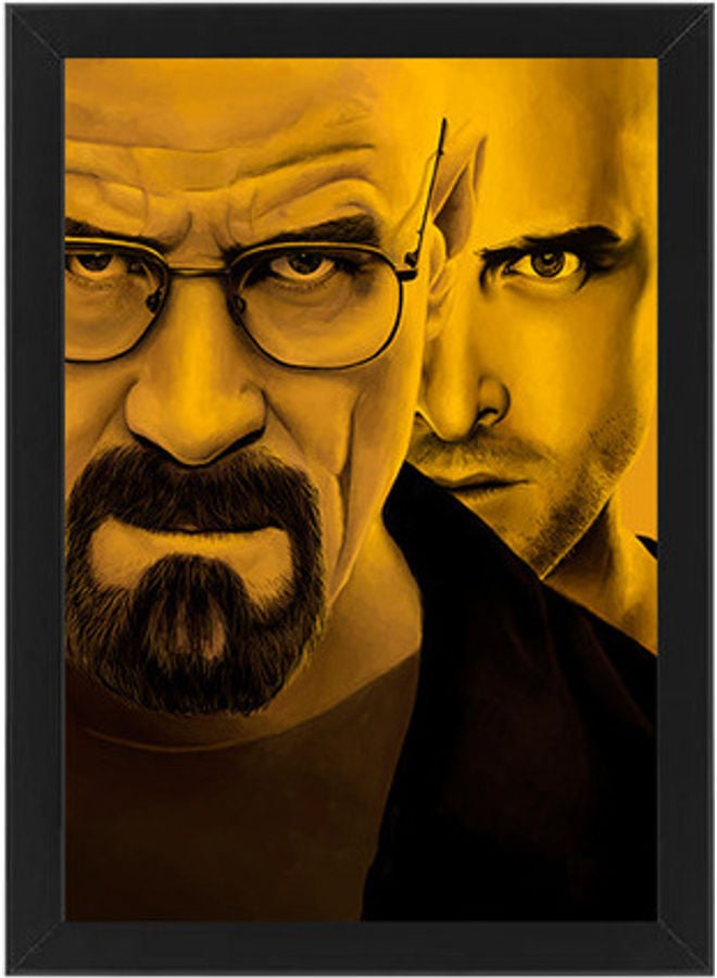 MEC Breaking Bad Jesse Pinkman & Walter White Abstract Wall Art Frame Poster Black 21x30cm  - Image 1