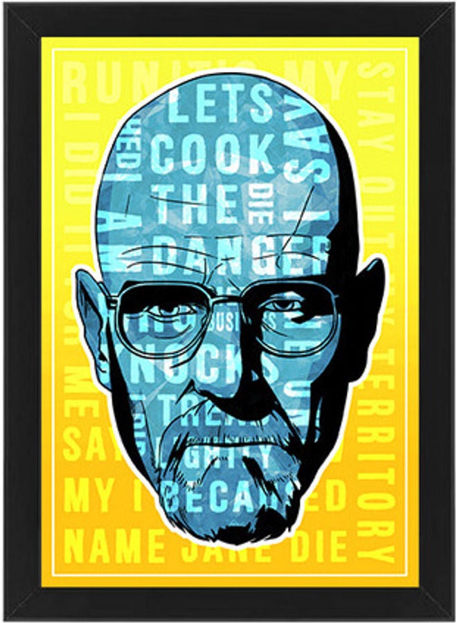 MEC Breaking Bad Walter White Typography Wall Art Poster Frame Black 21x30cm  - Image 1