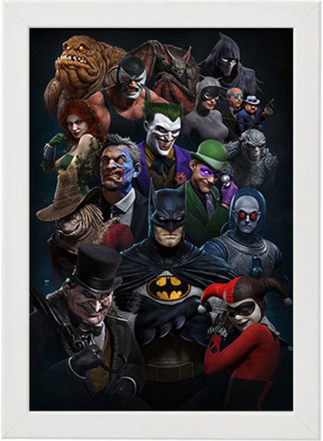 MEC Justice League Characters Wall Art Frame Poster White 21x30cm - Image 1