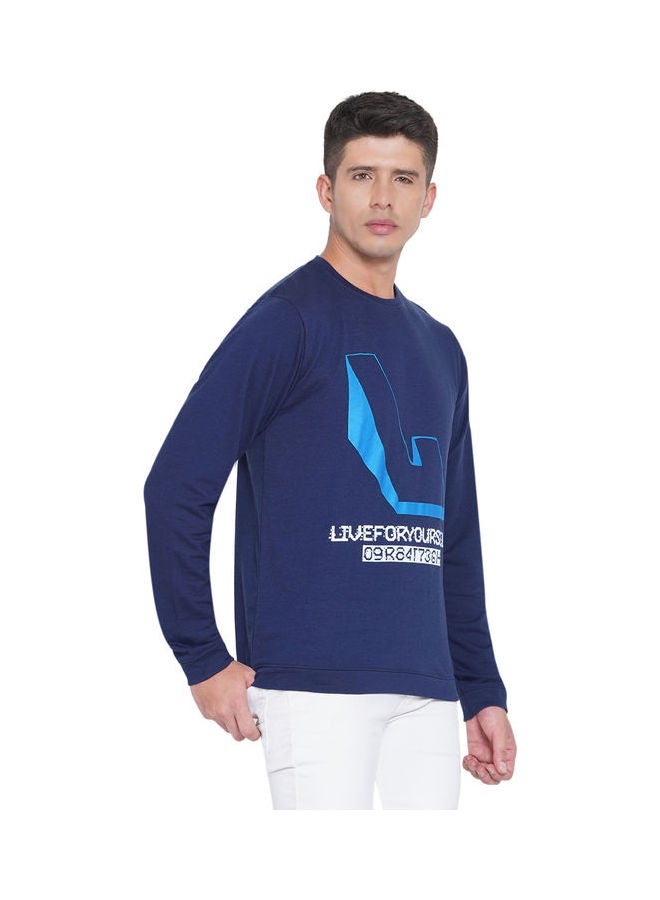 لورين سميث كنزة فضفاضة جرافيك كحلي - Image 3