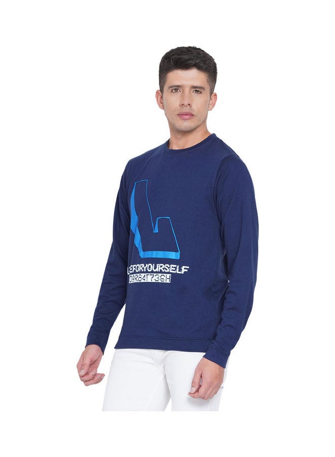 لورين سميث كنزة فضفاضة جرافيك كحلي - Image 4