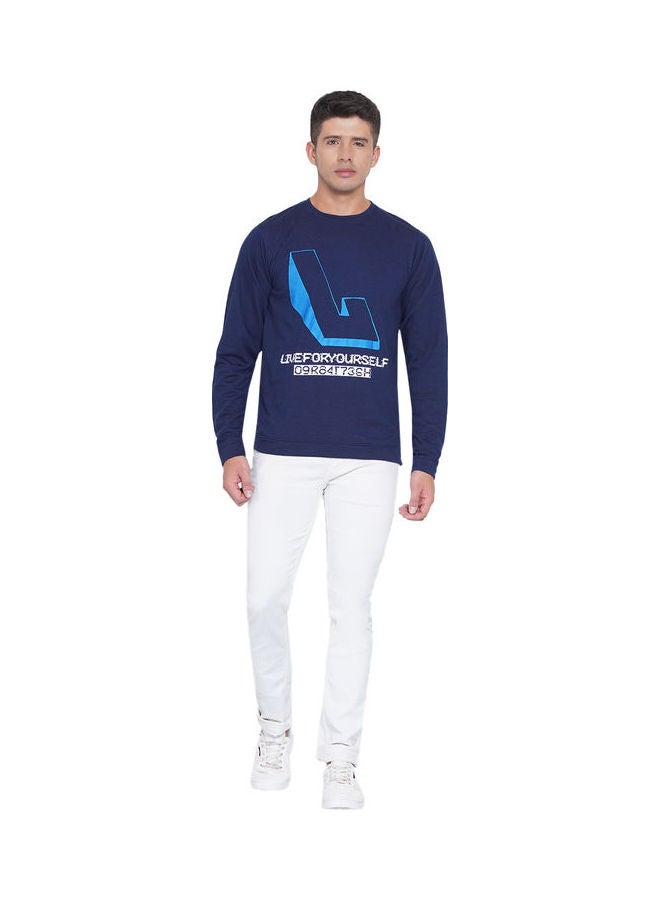 لورين سميث كنزة فضفاضة جرافيك كحلي - Image 5