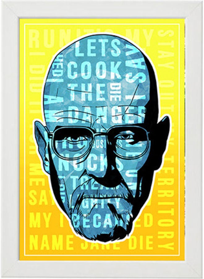 MEC Breaking Bad Walter Typography Wall Art Poster Frame White 21x30cm - Image 1