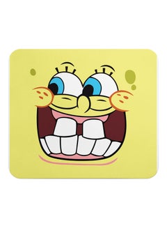 Crazy Spongebob Face School Square Shape Mouse Pad Multicolour