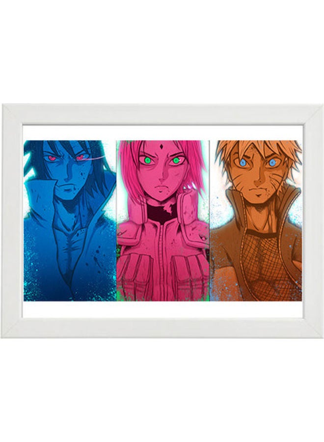 إم إي سي لوحة فنية بإطار ورسمة شخصية ساكورا أوزوماكي من مسلسل "Naruto" أبيض 21x30سم - Image 1