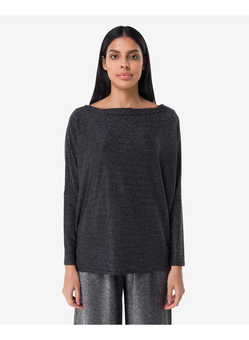 R&B Drop Shoulder Top Black  - Image 1