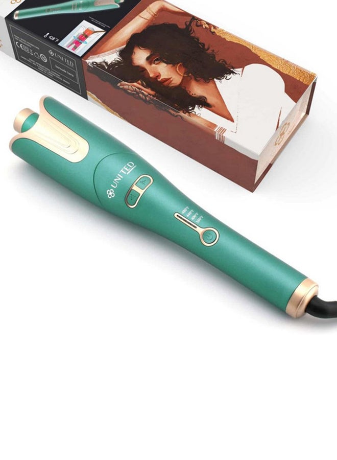 United Hair Curler With Digital Temp Display And Ceramic Heat Technology Green/Gold 450grams - Image 2