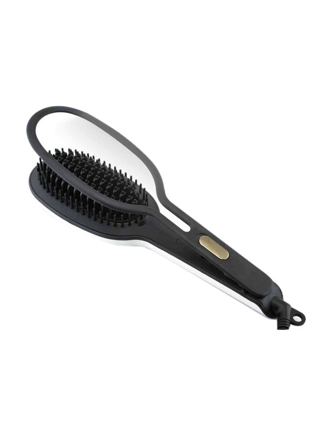 United Hair Straightening Brush With Ion Function And Ceramic Coating Black/Gold 350grams - Image 1