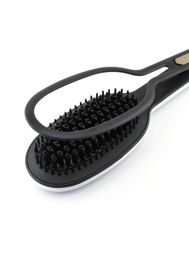 United Hair Straightening Brush With Ion Function And Ceramic Coating Black/Gold 350grams - Image 2