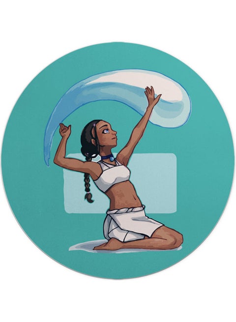 Avatar Katara The Last Airbender School Circle Shape Mouse Pad Multicolour